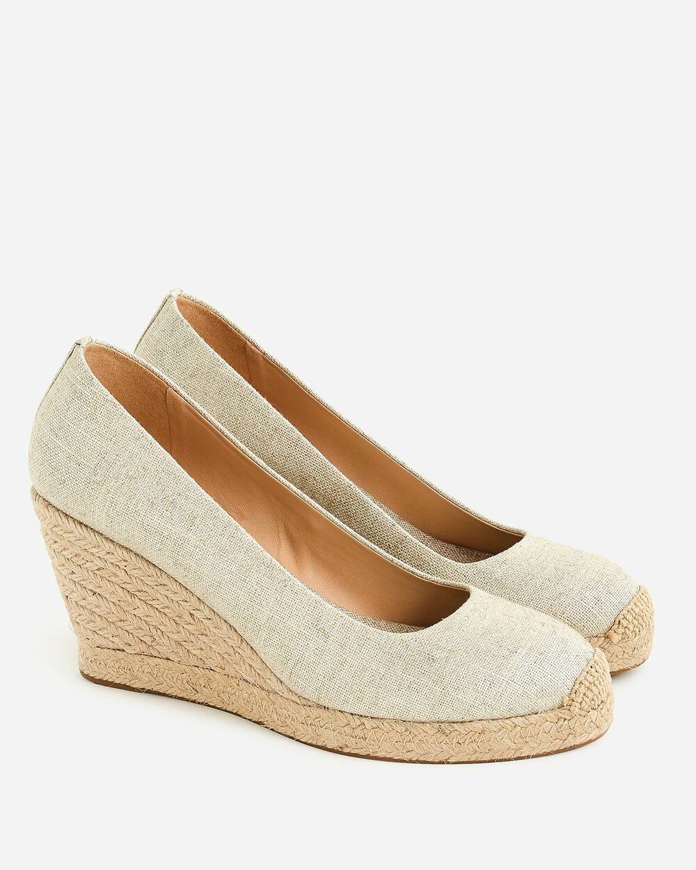 J. Crew Seville espadrille wedges in metallic canvas sz 8.5 SH446